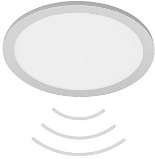 Telefunken - LED Deckenleuchte inkl. Bewegungsmelder, LED Panel mit Tageslichtsensor, Deckenlampe 20 Watt, 1600 Lumen, 4000 Kelvin, weiß-chrom-matt, 300x50mm (DxH), 309004TF