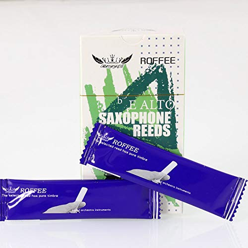 ROFFEE Altsax-Saxophon Blätter,Sax Schilf,alto sax saxophone reeds strength 2.0,10 pcs/box,individual packing