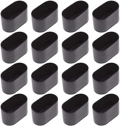 Ovale Stuhlbeinkappen, Bodenschoner für Stuhlbeine, ovale Tischbeinspitze, verhindert Kratzer und Lärm, für Zuhause, Terrasse, Garten, Büro 25 x 50 mm Schwarz