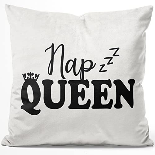 JUNIWORDS Kissen, Nap Queen, 40 x 40 cm, Flauschig Samtweich Weich