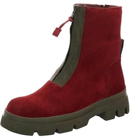 THINK! Damen KANGAE Leder gefütterte nachhaltige Stiefelette, 5000 Merlot/Kombi, 41 EU