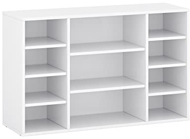 Target Home Bücherregal vielen Fächer Standregal Aktenregal Hochregal Aufbewahrung Regal 104x33x65.5 cm, Weiß