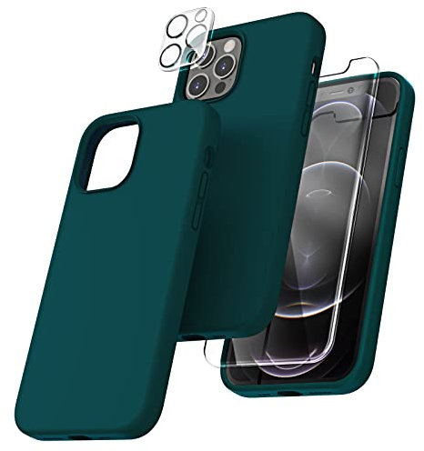 TOCOL Silicone for iPhone 12 Pro Max Case 6.7-Inch, Liquid Silicone Multi-Color Slim Silky-Soft Touch Anti-Scratch Shockproof Protective Phone Cover, Teal