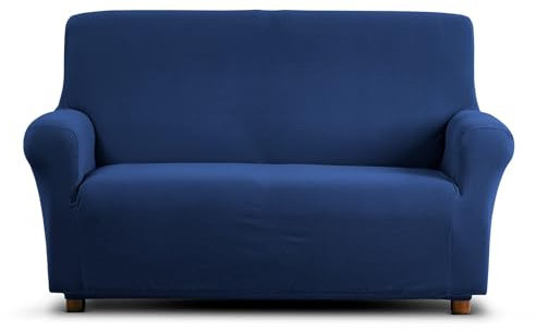 Caleffi - Sofabezug für 2-Sitzer, elastisch, aus zertifizierter Baumwolle mit Armlehnen, für Sofas mit Einer Höhe von bis zu 180 cm, Sofaüberwurf passt Sich der Form der Sofas an, abnehmbar und