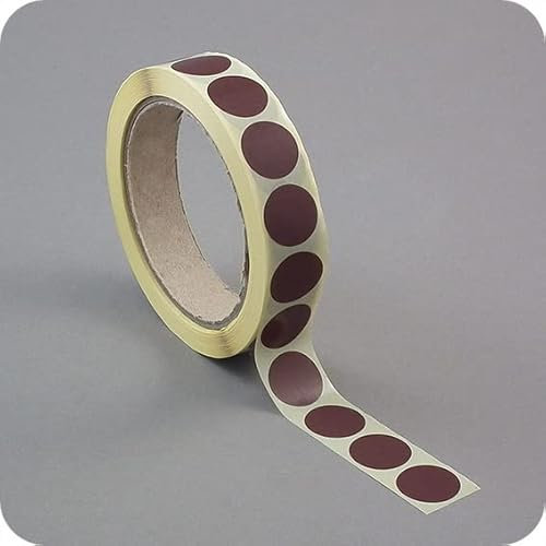 SPRINTIS Klebepunkte 13 mm, dunkelbraun, 1000 Stück Markierungspunkte selbstklebend auf Rolle, Punkte Aufkleber aus Papier für Büro und Lager