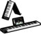 TERENCE Faltbares Piano mit 61 Tasten und 1750mAh Akku Halbgewichtete Tastatur mit Display unterstützung MIDI Schnittstelle Bluetooth Notenständer Aufkleber Audiokabel Tragetasche Netzteil