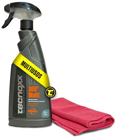 Tecnoxx 360 Multi Allzweckreiniger All-in-One für Auto Innen und Außen | Reinigt Armaturenbrett, Felgen, Polsterung, Karosserie | XL Behälter 750 mL