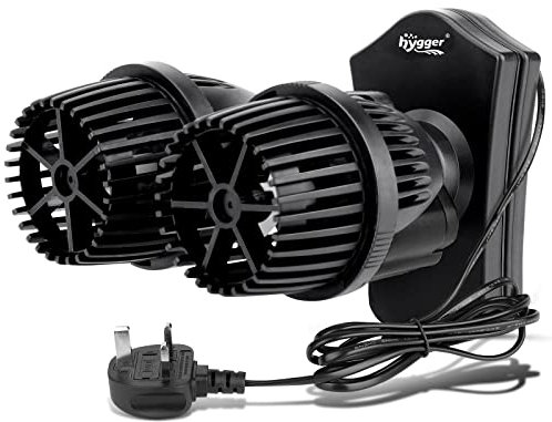 hygger 2 * 4000LPH Double Head Aquarium Wave Maker, 5W Ultra Quiet Aquarium Circulation Pump, Fish Tank Wave Maker with Strong Magnetic Suction Base, 360°Adjustable Power Head, for 151-416L Tank