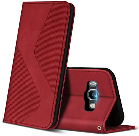 ZONNAVI Cover per Samsung Galaxy J5 2016, Flip Custodia Pelle PU con [Slot Cart] [Supporto Stand] [Magnetica], Cover a Libro Portafoglio per Samsung J5 2016 (Rosso)