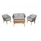 Grindi - Gartenmöbel Lounge Set, Seilgeflecht, Seilbespannung, Balkonmöbel - 4 Personen, mit Sofa, Tisch & Stühlen - grau, Poma - wetterfest Sitzbezüge - für Garten, Balkon, Terrasse, Flache