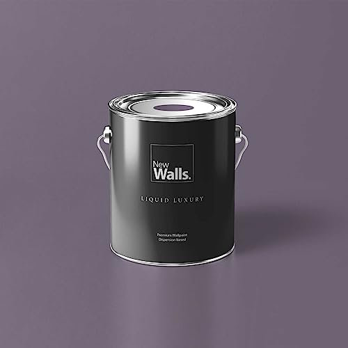New Walls Premium Peinture murale Violet, Mauve Liquid Luxury Peinture émulsion d'intérieur - 5 L