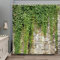 ZZYSKS Stone Brick Wall Shower Curtain Green Leaves Garden Landscape Nature Plant Scenery Rustic Marble Rocks Stone Wall Bathtub Curtains Fabric Bathroom Accessories with Hooks