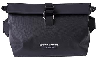watertrace wasserdichte Schnorcheltasche, wasserdichte Bauchtasche, Hüfttasche, Kanu, Kajakfahren, Rafting, Surfen, Schwimmen, Bootfahren, Paddelboard, IPX8, Schwarz, 49 inches, 3 Pockets, Outdoor