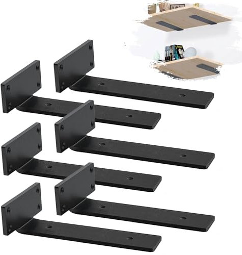 MLOQI Pezzi Reggimensola, Staffe per Mensole Pesanti, Reggi Mensola da Muro, Staffe a L (30 cm)