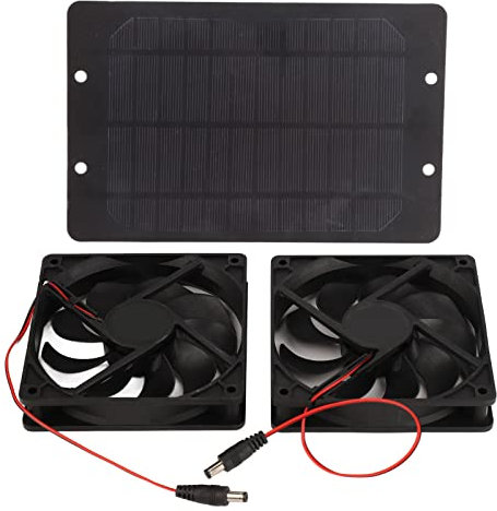 Ventilateur Solaire 10W 12V 2A, Conception à Double Ventilateur, Ventilateur Portatif Extérieur étanche, Ventilateur D'extraction de Chaleur en Silicone pour Serre, Poulailler,