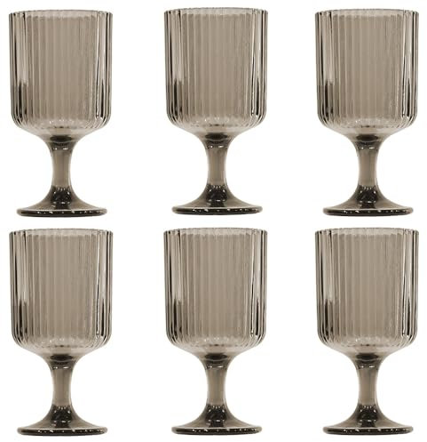 KEDEA 6 Calice Acqua Effetto Lucentezza, Calice Vino Rosso Elegante, Lavabili In Lavastoviglie, Calici In Pasta Colore, Multicolore Collezione Charleston Calice Acqua Colore GRIGIO
