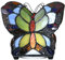 Clayre & Eef Tiffany Tischlampe Schmetterling 15x8x13 cm LED Blau Glas Tiffany Lampen