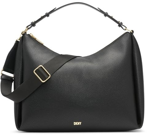 DKNY Damen Hailey Hobo Bag Tragetasche, Schwarz/Gold