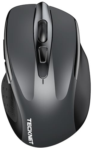 TECKNET Bluetooth Mouse, 4800DPI Wireless Mouse Computer Silent Click USB Mice Bluetooth 3.0/5.0 and 2.4GHz Connectivity with 6 Adjustable DPI, 30 Months Battery Life Cordless Mouse for Laptop