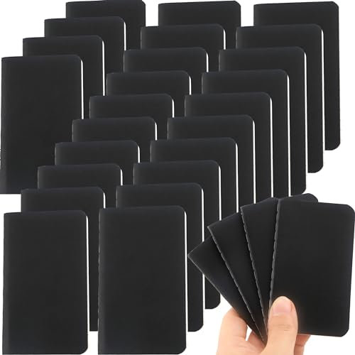 Haconba 24 Pack Mini Notebooks 2.5'' x 4'' Small Notebook Bulk Black Pocket Memo Notepads for School Office Home Supplies