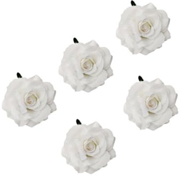 Lot De 5 Pinces À Cheveux En Forme De Rose Double Usage Blanches