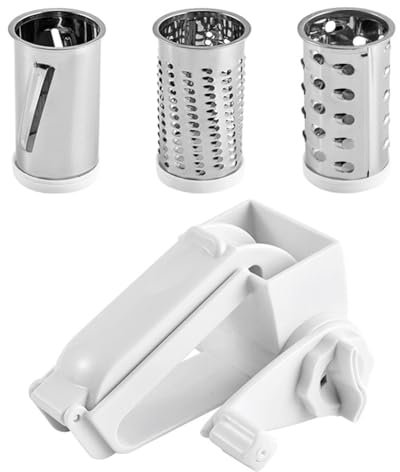 Oladfiop 3-in-1 Cheese Grater, Cheese Grater with Hand Crank, Handheld Cheese Grater with