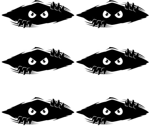 ZBHDEYG 6 Stuks Auto Stickers, Auto Stickers Groot, Monster Energie Stickers, Auto Decoratie Accessoires, Creatieve Bumper Stickers, Auto Exterieur Stickers (Zwart)