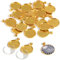 DAHI Anhänger Lünette Runde Tabletts mit 25 mm runde Glas Kuppel Fliesen klar Cameo (gold)