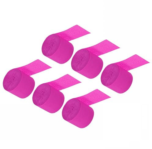 MACHSWON Serpentinas de papel crepé de 32 pies de largo y 1.38 pulgadas de ancho, para fiesta de cumpleaños, baby shower, Navidad, Halloween, ceremonia, festivales, decoración de bricolaje, fucsia, 6