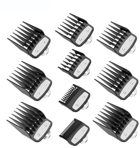 Haarschneidemaschinen, 10 Stück, für Nass- und Trocken-Haarschneidemaschine mit doppeltem Verwendungszweck, Kamm 1,5 mm, 3 mm, 4,5 mm, 6 mm, 10 mm, 13 mm, 16 mm, 19 mm, 22 mm, 25 mm
