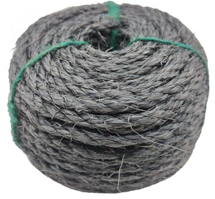 Corde en sisal pour Chat Cactus griffoir 6 mm * 20 m, Corde de Chat pour Arbre à Chat Cactus Bricolage & réparer Le grattoir à Chat, Gris