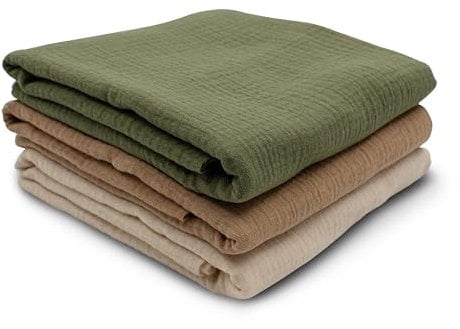 VmG-Store 3X Musselin Set je 0,5m x 1,35m Double Gauze Stoff 100% Baumwollstoff Tex Standard 100 (Set25, 3er Set je 0,5m)