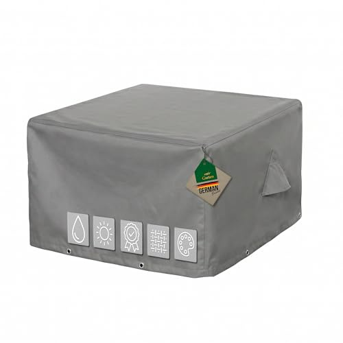 Mehr Garten Schutzhülle für Feuertische, 93 x 93 x 55 cm, rechteckige Abdeckhaube für Feuertisch, Polyestergewebe Oxford 600D mit innenseitiger PVC-Beschichtung, wasserdicht, UV-beständig