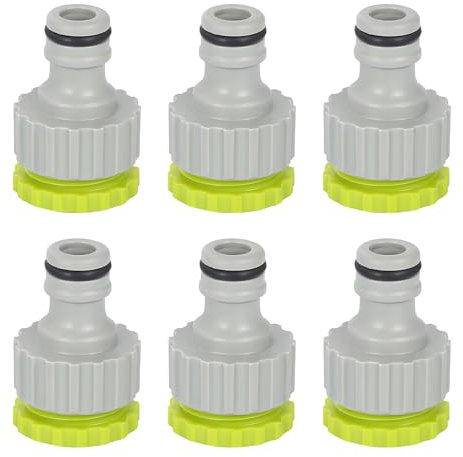 6 Stück Wasserhahn Anschluss, Garten Hahnverbinder Wasserhahnanschluss, 2-in-1 Garten Schraubgewinde Hahnverbinder, Schlauchanschluss Set für Bewässerungs, Kunststoff Schlauch Anschluss Hahnadapter