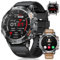 LIGE Smartwatch Herren,1.45″ AMOLED Smartwatch mit Telefonfunktion,IP68 Wasserdicht Fitnessuhr mit 24/7 Herzfrequenz,Schrittzähler,Schlafmonitor,100+ Sportmodi Sportuhr,für iOS/Android Silicone+Leder