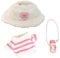 Clothes for Doll, Outfit for Plush Toys, Pink Set with Jumper, Hat and Water Bottle, Ideal for DIY Projects and Gifts, Compatible with Mini Dolls, Clothes for Plush Toys (without Doll)