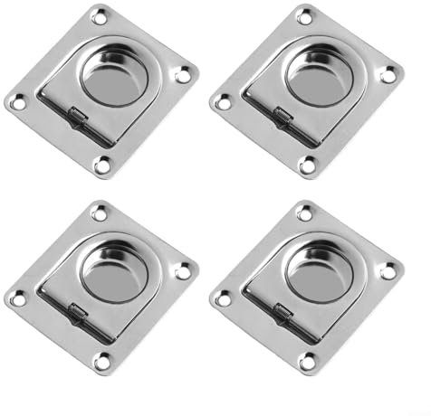 Anneaux en D encastrés en acier inoxydable, 55 x 65 mm, ancrages d'arrimage robustes, pour bateaux, remorques, camions, fixation au sol, métal de qualité 304