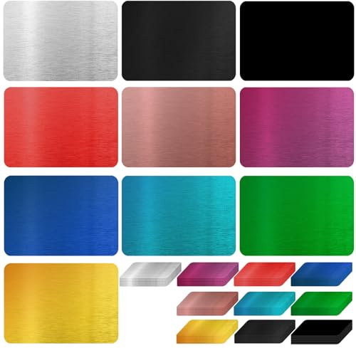 150 Stück Metall Visitenkarten Rohlinge, 86x54x0,21mm Metall Visitenkarten Aluminium, Namenskarte Lasergravierte, Gravierte Businesskarten Metal Business Card für Bürokunden DIY Geschenkkarten (Farbe)