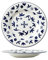Plato redondo de cerámica de estilo americano con decoración creativa pintada a mano, fondo blanco con flores azules (8.5 pulgadas)