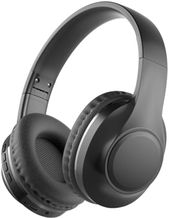 KQLHLHDYZ Bluetooth Headphones Over Ear, Wireless Active Noise Cancelling Headphones, Portable Foldable Headset with Built-in HiFi Stereo Sound Noise Reduction Mic for Work, Gym, Travel, Game（Black）