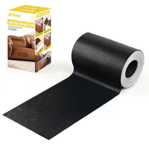 Nsickr Leder Reparatur Set 200 X 10 cm Kunstleder Selbstklebend Leder Patch Selbstklebend Leder Reparatur Patch Lederreparaturband für Sofas Jacken Autositze Möbel Schwarz