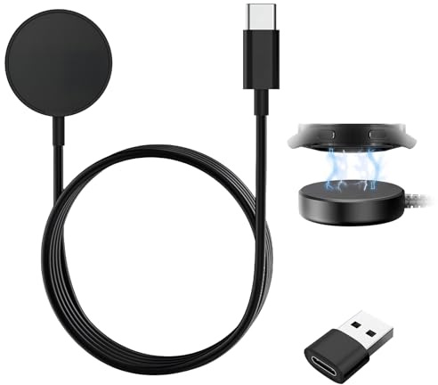 Cavo Caricatore per Samsung Galaxy Watch 7 Ultra 6 6 Classic 5 5 Pro 4 4 Classic 3 Active 2 FE, Caricabatterie USB C Magnetico con Adattatore USB A, Ricarica Sicura e Stabile per Smartwatch Samsung