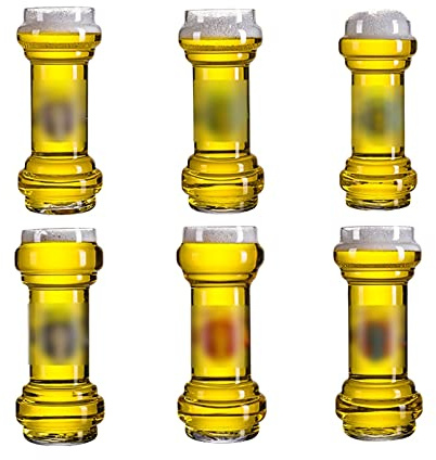 OIFAODAO, Personalised Pint Glass,Beer Cup Creative Mug Set of 6 Unique Dumbbell Shape Glasses Large Capacity Stein,Beer Mug