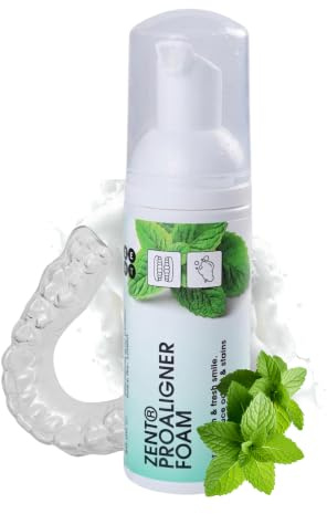 ZENT Nettoyant gouttiere dentaire en Mousse Délicatrice, pour prothese dentaire, orthèses et orthèses dentaires - Idéal pour les nettoyeurs à ultrasons - Arôme rafraîchissant de menthe, 50 ml