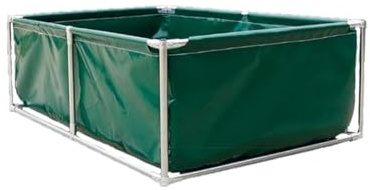 Bassin à Poissons Toile Vert Résistant - Piscine Hors Sol Imperméable à l'eau pour Usage Domicile Protection UV Support Renforcé 300 x 150 x 70 cm