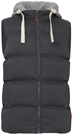 Blend BHJens Herren Weste Steppweste Outdoor Weste mit Kapuze und Stehkragen, Größe:S, Farbe:Phantom Grey (70010)