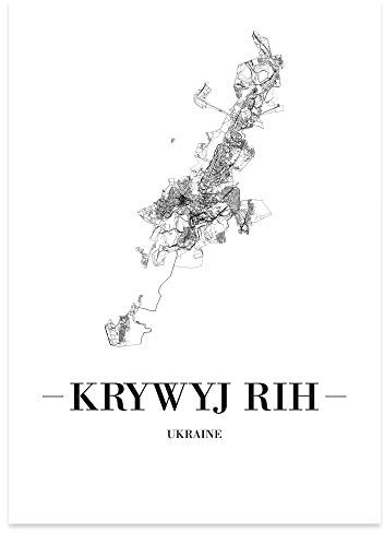 JUNIWORDS Stadtposter - Wähle Deine Stadt - Krywyj Rih - 30 x 40 cm Poster - Schrift A - Weiß