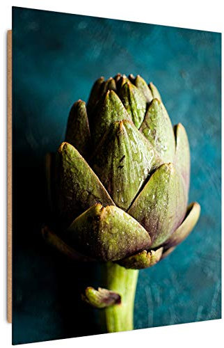 Feeby Deco Panel Artischocke Bild Kunstdruck modern Pflanzen Küche Grün 60x90 cm
