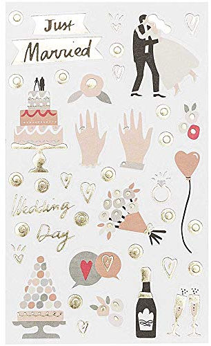 Luck and Luck Hochzeitsaufkleber - 150 Stück, Weiß, Metallic, Shiny, Outdoor, Hochzeit, Lieben, Traditionell, Flocke, Streifen, Sticker