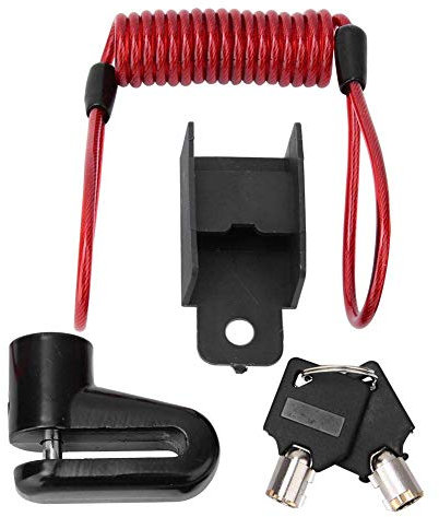 Disc Brake Lock, Electric Scooter Disc Brake Lock Scooter Anti-Theft Lock Steel Wire Lock Disc Brake Wheel Lock with Reminder Cable for Xiaomi Mijia M365d Nock